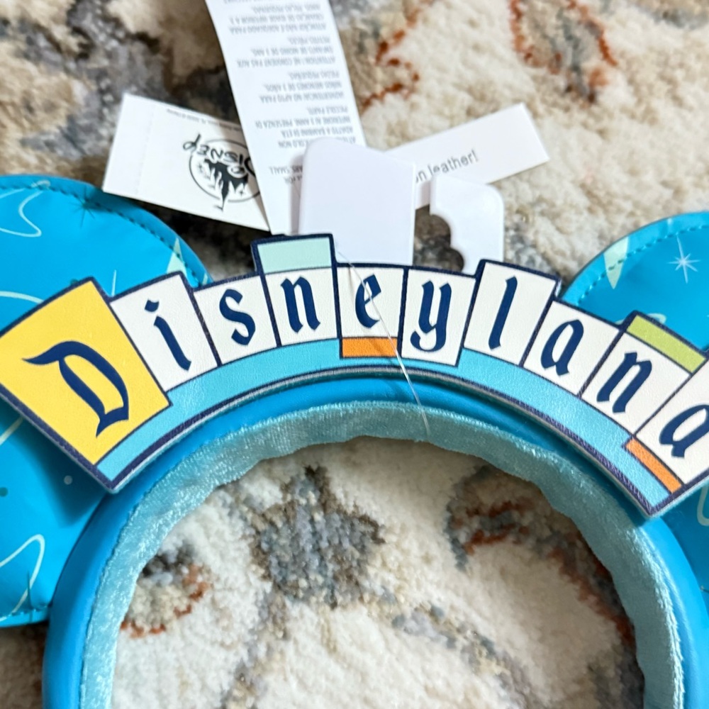 2022 Disneyland Parks Marquee Sign Mickey Minnie Mouse Ear Headband retro blue - Picture 3 of 4